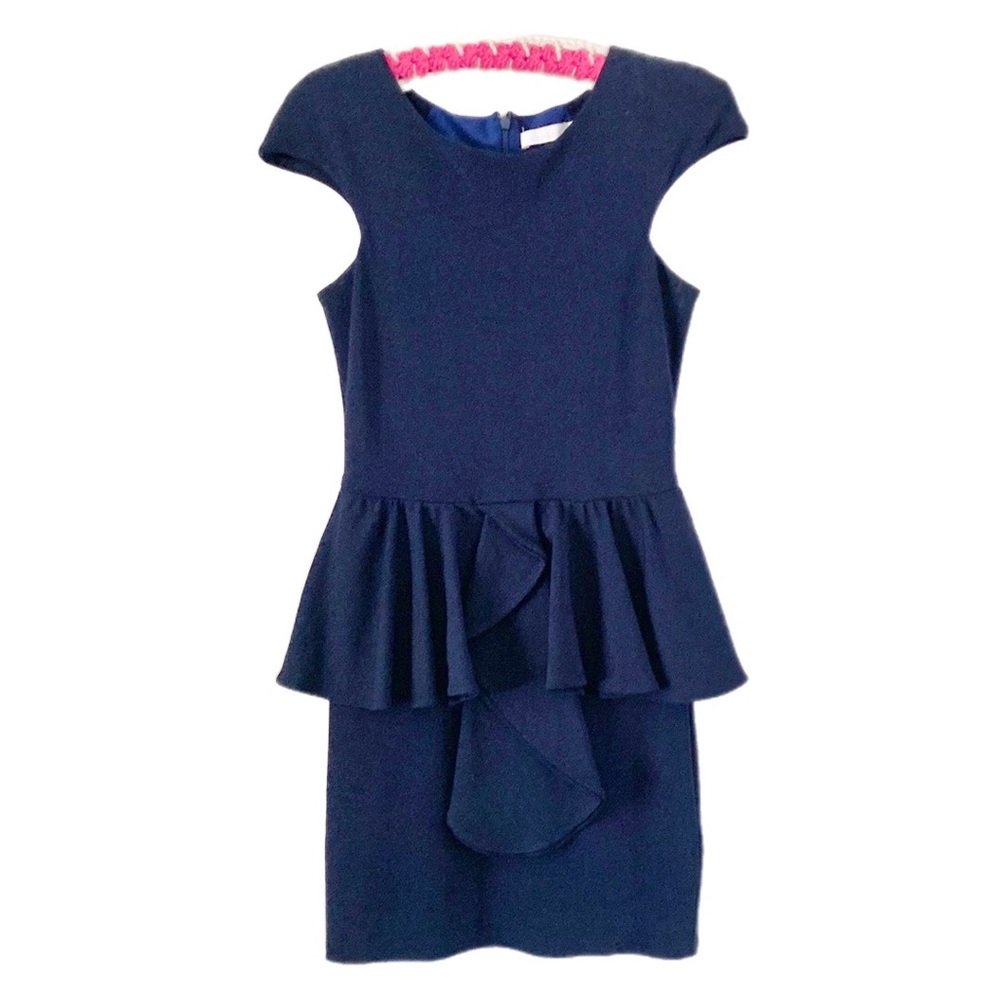 TALULAH stretch knit peplum pencil Dress with ruffle - Picture 5 of 8